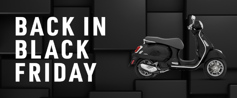 500 voordeel op originele Vespa accessoires in november, de Black Friday maand bij aankoop van een Vespa uit voorraad!