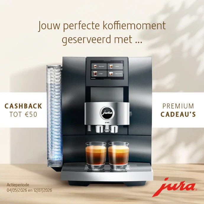 Jura actie met cashback en/of geschenken tot en met 12/07